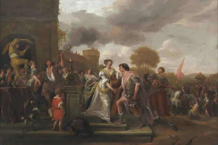 Framed Print : David Returning Victorious after Defeating Goliath and the Philistines, 1671. Creator: Jan Steen Framed Print : David Returning Victorious after Defeating Goliath and the Philistines, 1671. Creator: Jan Steen