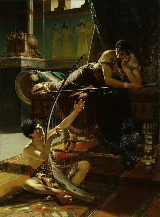 Framed Print : David and Saul, 1885. Creator: Julius Kronberg Framed Print : David and Saul, 1885. Creator: Julius Kronberg