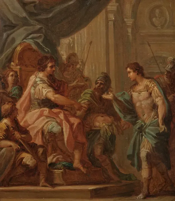 Framed Print : David and Saul. Study, early-mid 18th century. Creator: Sebastiano Conca Framed Print : David and Saul. Study, early-mid 18th century. Creator: Sebastiano Conca