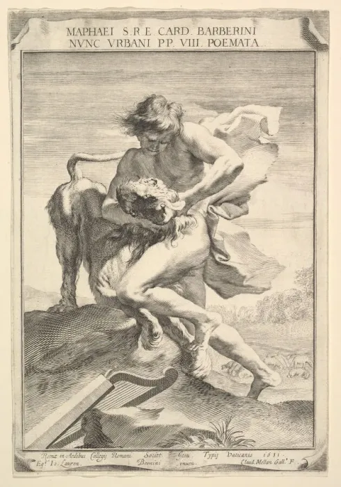Framed Print : David Strangling the Lion, 1631. Creator: Claude Mellan Framed Print : David Strangling the Lion, 1631. Creator: Claude Mellan