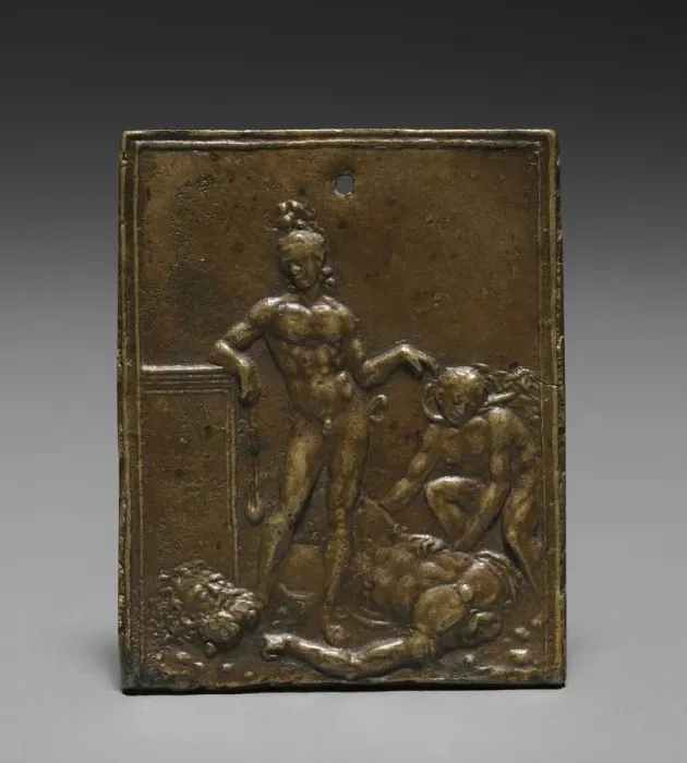Framed Print : David Triumphant over Goliath, late 1400s - early 1500s. Creator: Moderno (Italian, 1467-1528) Framed Print : David Triumphant over Goliath, late 1400s - early 1500s. Creator: Moderno (Italian, 1467-1528)