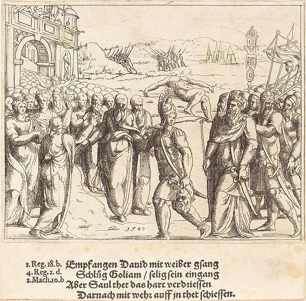 David is Welcomed after Killing Goliath, and Sauls Jealousy, 1547