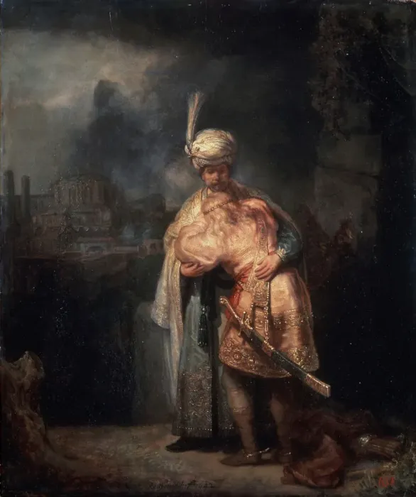 Framed Print : Davids Farewell to Jonathan, 1642. Artist: Rembrandt Harmensz van Rijn Framed Print : Davids Farewell to Jonathan, 1642. Artist: Rembrandt Harmensz van Rijn