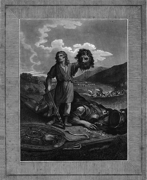 Davids victory over Goliath, (early 19th century). Creator: Warren
