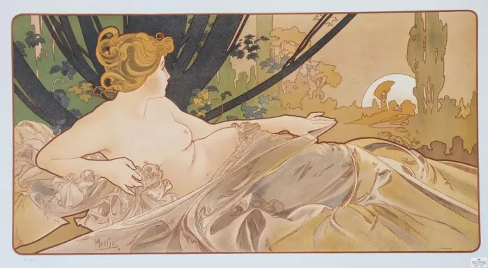Framed Print : Dawn, 1899. Creator: Mucha, Alfons Marie (1860-1939) Framed Print : Dawn, 1899. Creator: Mucha, Alfons Marie (1860-1939)