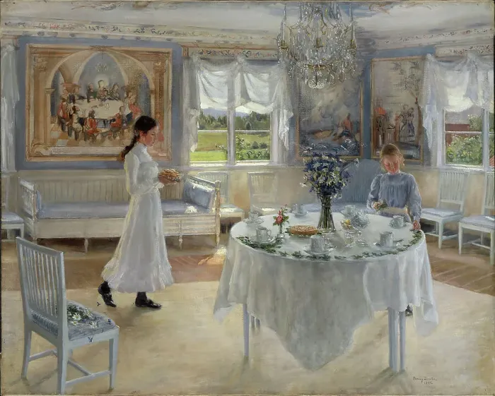Framed Print : A Day of Celebration, 1902. Creator: Fanny Brate Framed Print : A Day of Celebration, 1902. Creator: Fanny Brate