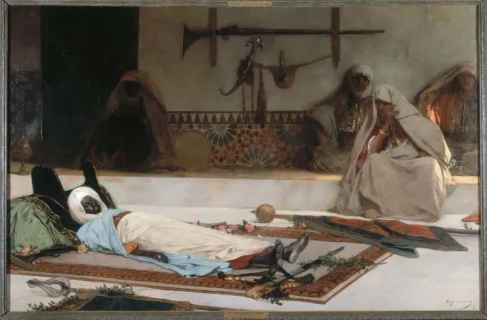 Framed Print : Day of a Funeral, Moroccan Scene (The death of the Emir) Framed Print : Day of a Funeral, Moroccan Scene (The death of the Emir)