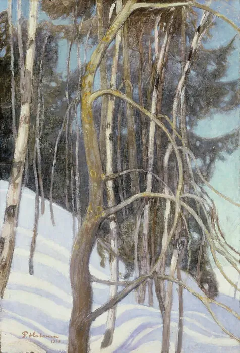 Framed Print : Day in March, 1910. Creator: Pekka Halonen Framed Print : Day in March, 1910. Creator: Pekka Halonen