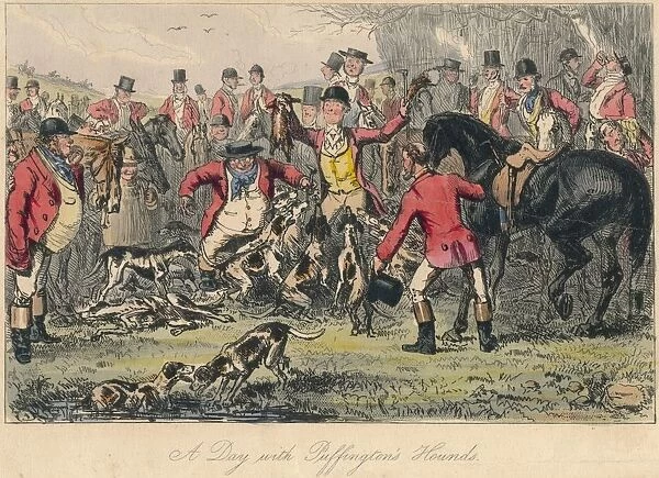 A Day with Puffingtons Hounds, 1865. Artists: Bradbury, Evans and Co, Hablot Knight Browne, John Leech