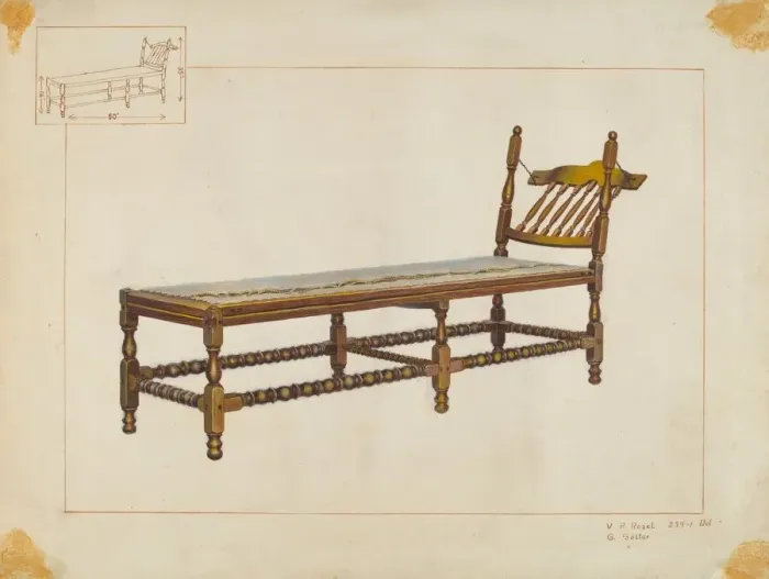 Framed Print : Daybed, c. 1938. Creator: Vincent P. Rosel Framed Print : Daybed, c. 1938. Creator: Vincent P. Rosel