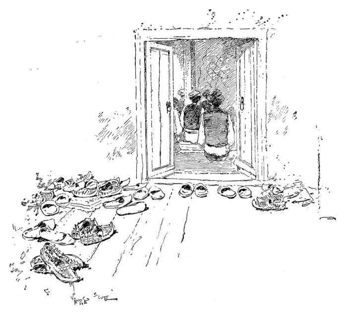 Framed Print : Ten Days in Bosnia: at the door of a mosque, 1895. Creator: Unknown Framed Print : Ten Days in Bosnia: at the door of a mosque, 1895. Creator: Unknown