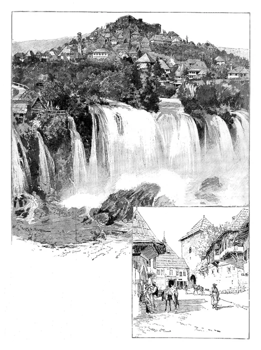 Framed Print : Ten Days in Bosnia: the Fall and the Gate, Jajce, 1895. Creator: Unknown Framed Print : Ten Days in Bosnia: the Fall and the Gate, Jajce, 1895. Creator: Unknown