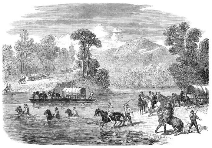 Framed Print : The Last Days of the Confederate Government...crossing the Pe-Dee River, North Carolina, 1865. Creator: Unknown Framed Print : The Last Days of the Confederate Government...crossing the Pe-Dee River, North Carolina, 1865. Creator: Unknown