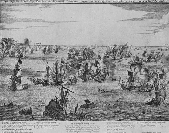 Framed Print : The Four Days Fight, c1667 Framed Print : The Four Days Fight, c1667