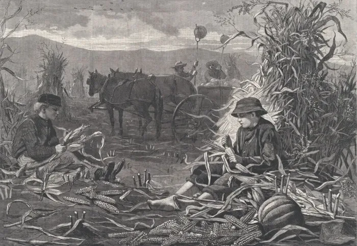 Framed Print : The Last Days of Harvest (Harpers Weekly, Vol. XVII), December 6, 1873. Creator: Unknown Framed Print : The Last Days of Harvest (Harpers Weekly, Vol. XVII), December 6, 1873. Creator: Unknown