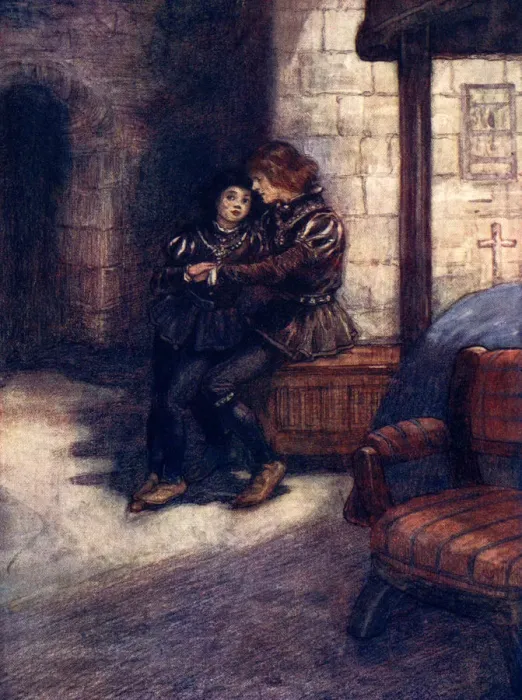 Framed Print : The days seemed very long and dreary to the two little boys, c1483, (1905). Artist: As Forrest Framed Print : The days seemed very long and dreary to the two little boys, c1483, (1905). Artist: As Forrest