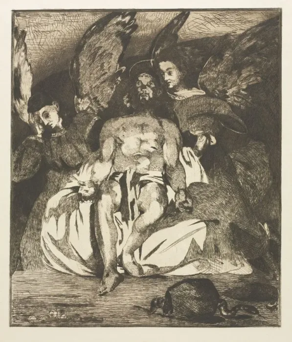 Framed Print : The Dead Christ with Angels, 1866-1867. Creator: Edouard Manet (French, 1832-1883) Framed Print : The Dead Christ with Angels, 1866-1867. Creator: Edouard Manet (French, 1832-1883)