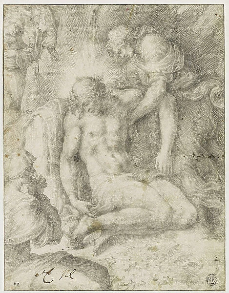 The Dead Christ mourned by John the Evangelist and the holy women, First Half of 16th cen. Creator: Clovio, Giulio (1498-1575)