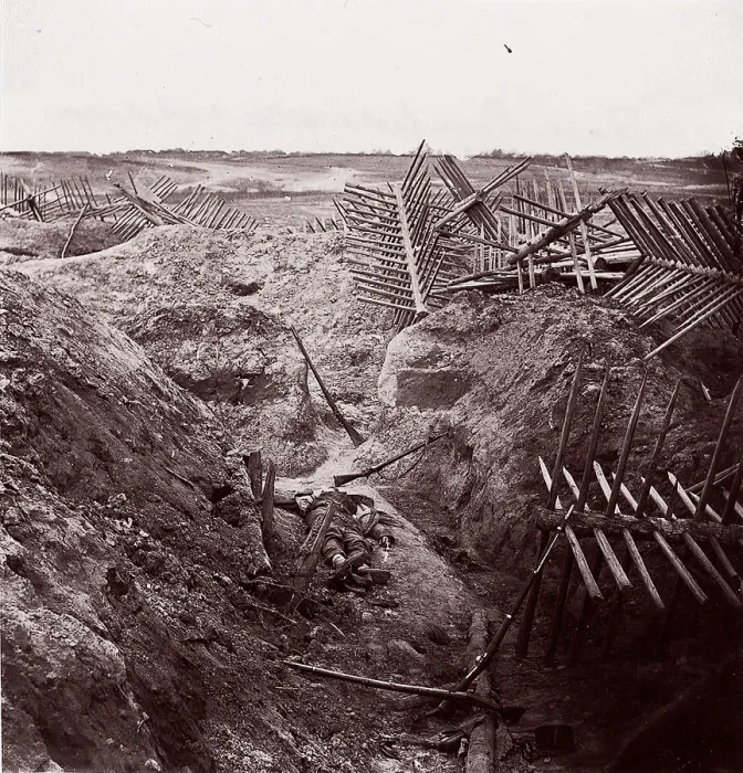 Framed Print : Dead Confederates, Fort Mahone, 1864. Creator: Thomas C. Roche Framed Print : Dead Confederates, Fort Mahone, 1864. Creator: Thomas C. Roche