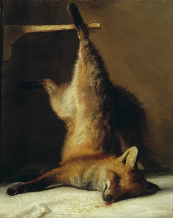 Framed Print : Dead Fox, 1848. Creator: Frants Diderik Bøe Framed Print : Dead Fox, 1848. Creator: Frants Diderik Bøe