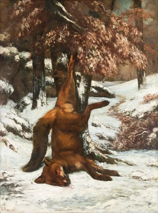 Framed Print : The Dead Fox, c.1864. Creator: Gustave Courbet Framed Print : The Dead Fox, c.1864. Creator: Gustave Courbet