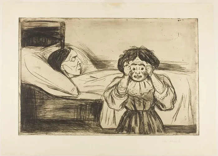Framed Print : The Dead Mother and Her Child, 1901. Creator: Edvard Munch Framed Print : The Dead Mother and Her Child, 1901. Creator: Edvard Munch