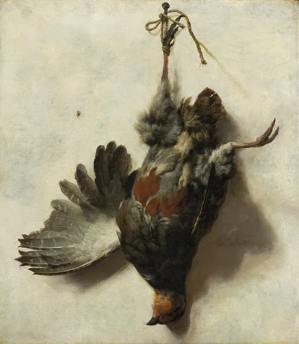 Framed Print : Dead Partridge Hanging from a Nail, c1650-1652. Creator: Jan Baptist Weenix Framed Print : Dead Partridge Hanging from a Nail, c1650-1652. Creator: Jan Baptist Weenix