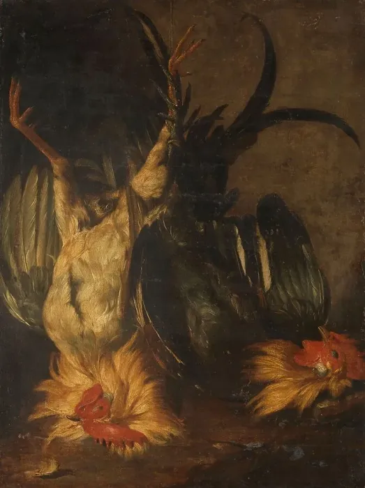 Framed Print : Dead roosters, 1671. Creator: Christoffel Puytlinck Framed Print : Dead roosters, 1671. Creator: Christoffel Puytlinck