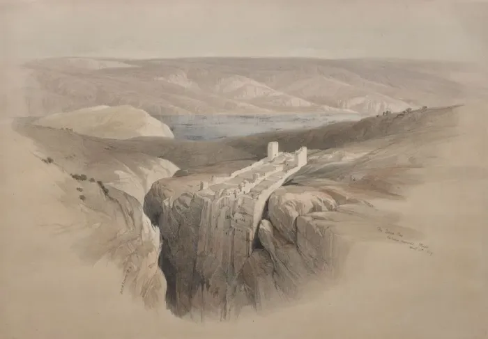 Framed Print : The Dead Sea Looking Towards Moab, 1839. Creator: David Roberts (British, 1796-1864) Framed Print : The Dead Sea Looking Towards Moab, 1839. Creator: David Roberts (British, 1796-1864)