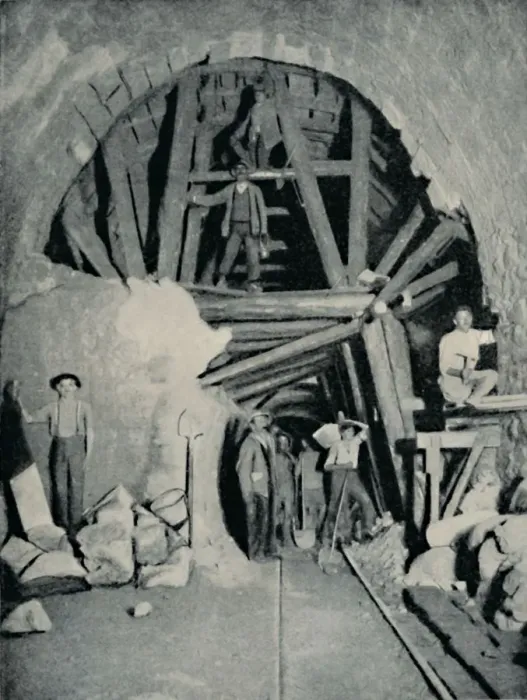 Framed Print : Deadly Rock in the Simplon Tunnel, c1935. Artist: Swiss Federal Railways Framed Print : Deadly Rock in the Simplon Tunnel, c1935. Artist: Swiss Federal Railways