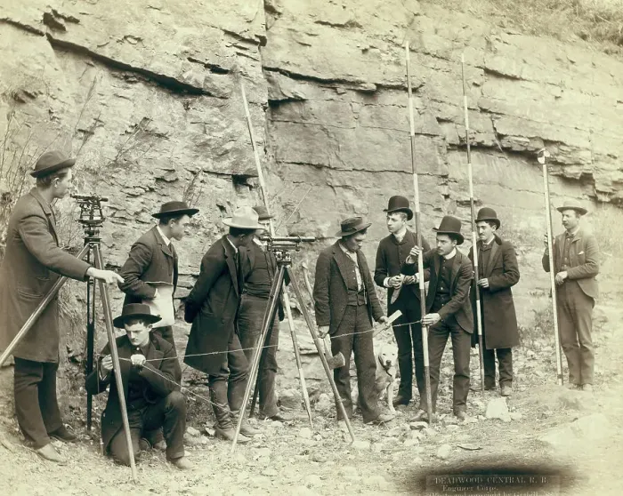 Framed Print : Deadwood Central RR Engineer Corps, 1888. Creator: John C. H. Grabill Framed Print : Deadwood Central RR Engineer Corps, 1888. Creator: John C. H. Grabill