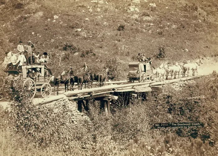 Framed Print : The Deadwood Coach, 1889. Creator: John C. H. Grabill Framed Print : The Deadwood Coach, 1889. Creator: John C. H. Grabill