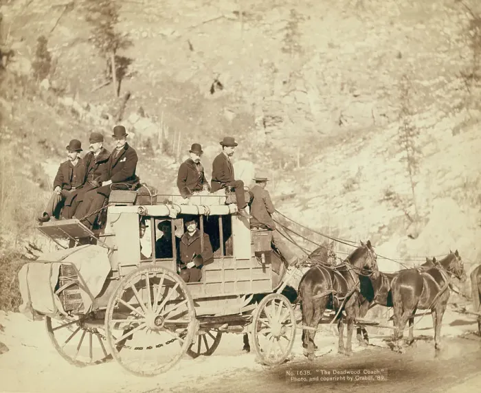 Framed Print : The Deadwood Coach, 1889. Creator: John C. H. Grabill Framed Print : The Deadwood Coach, 1889. Creator: John C. H. Grabill
