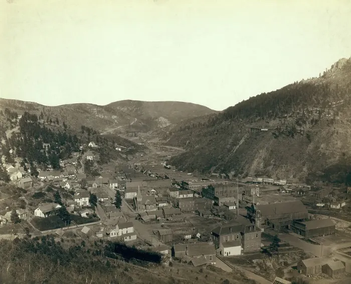 Framed Print : Deadwood, [SD] from Mrs Livingston's Hill, between 1887 and 1892. Creator: John C. H. Grabill