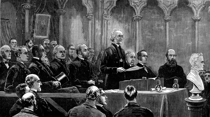 Framed Print : Dean Stanley Memorial Meeting in the Chapter House, Westminster Abbey, 1881. Creator: Unknown Framed Print : Dean Stanley Memorial Meeting in the Chapter House, Westminster Abbey, 1881. Creator: Unknown