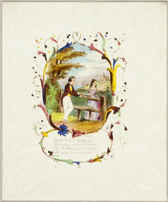 Framed Print : Dear Girl, Thy Hand (valentine), c. 1840. Creator: George Kershaw Framed Print : Dear Girl, Thy Hand (valentine), c. 1840. Creator: George Kershaw
