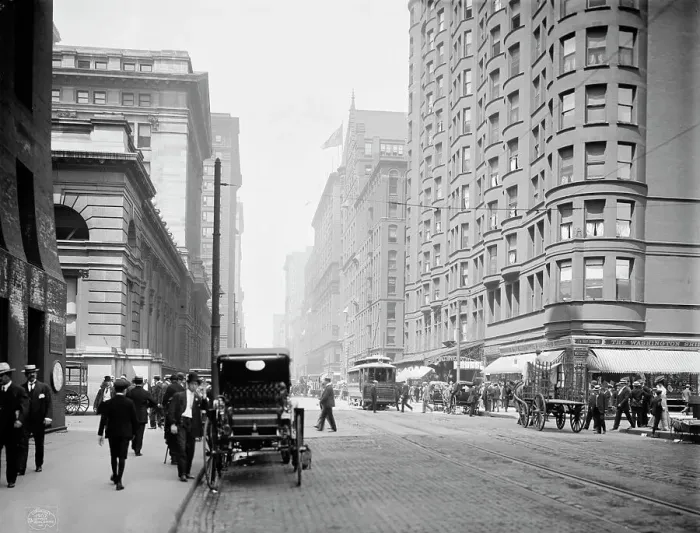 Framed Print : Dearborn Street, Chicago, Ill. c1907. Creator: Unknown Framed Print : Dearborn Street, Chicago, Ill. c1907. Creator: Unknown