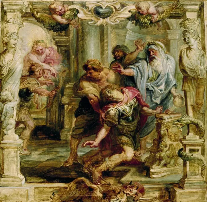 Framed Print : The death of Achilles, 1630-1635. Artist: Rubens, Pieter Paul (1577-1640) Framed Print : The death of Achilles, 1630-1635. Artist: Rubens, Pieter Paul (1577-1640)