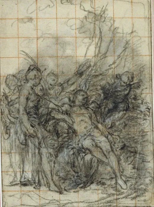 Framed Print : Death of Adonis (?), n. d. Creator: Hubert Francois Gravelot Framed Print : Death of Adonis (?), n. d. Creator: Hubert Francois Gravelot