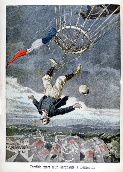 Framed Print : Death of an aeronaut over Beuzeville, France, 1899 Framed Print : Death of an aeronaut over Beuzeville, France, 1899