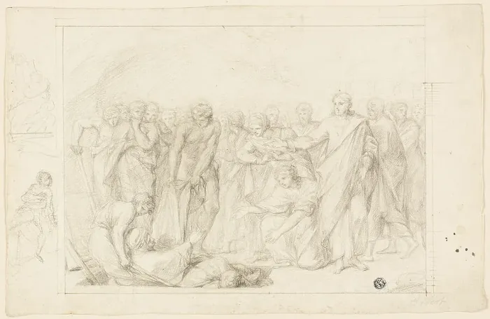 Framed Print : Death of Ananias, n.d. Creator: Benjamin West Framed Print : Death of Ananias, n.d. Creator: Benjamin West