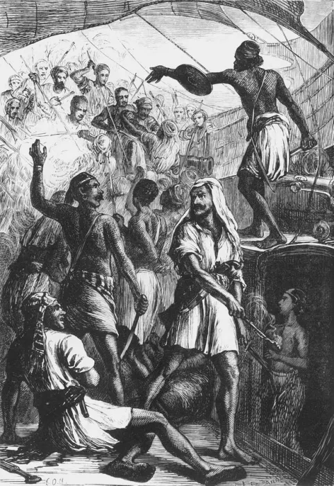 Framed Print : Death of the Arab Pirate, c1891. Creator: James Grant