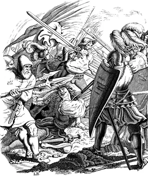 Framed Print : Death of Arnold Winkelried during the battle of Sempach, 1840 Framed Print : Death of Arnold Winkelried during the battle of Sempach, 1840