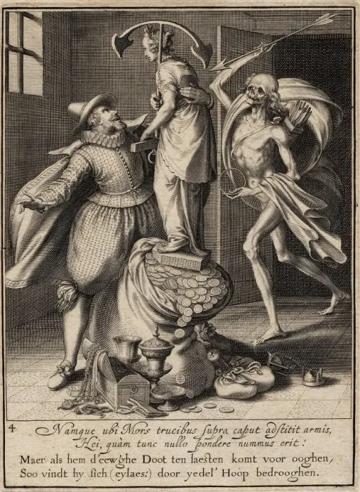 Framed Print : Death with an Arrow About to Strike the Man Down, 1609. Artist: Swanenburgh, Willem van (1582-1616) Framed Print : Death with an Arrow About to Strike the Man Down, 1609. Artist: Swanenburgh, Willem van (1582-1616)