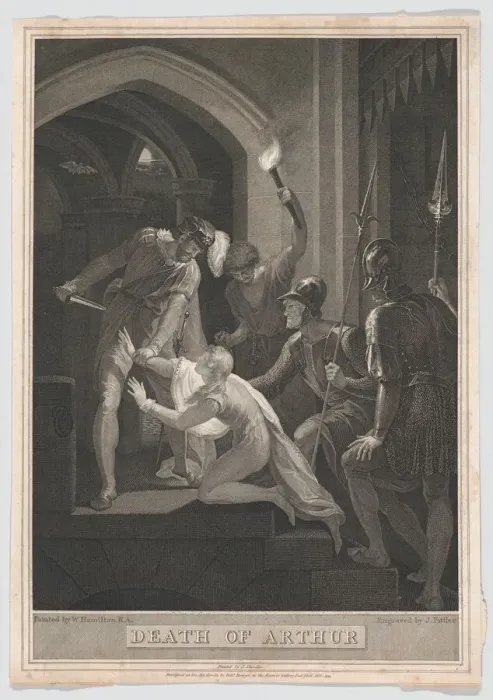 Framed Print : The Death of Arthur, 1793. Creator: James Fittler Framed Print : The Death of Arthur, 1793. Creator: James Fittler