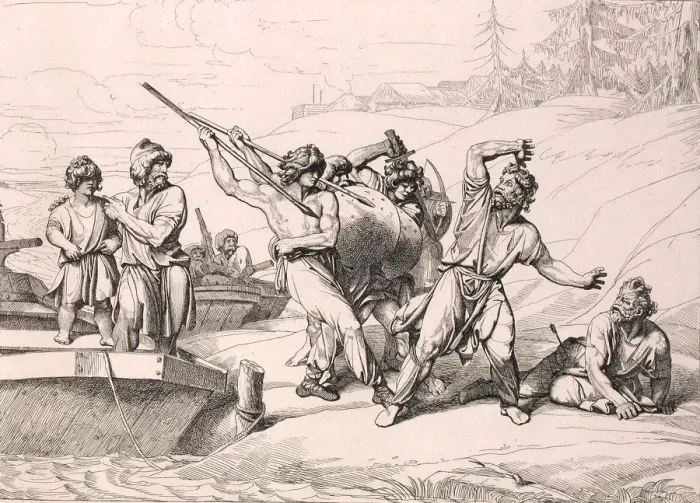 Framed Print : The Death of Askold and Dir, 1832
