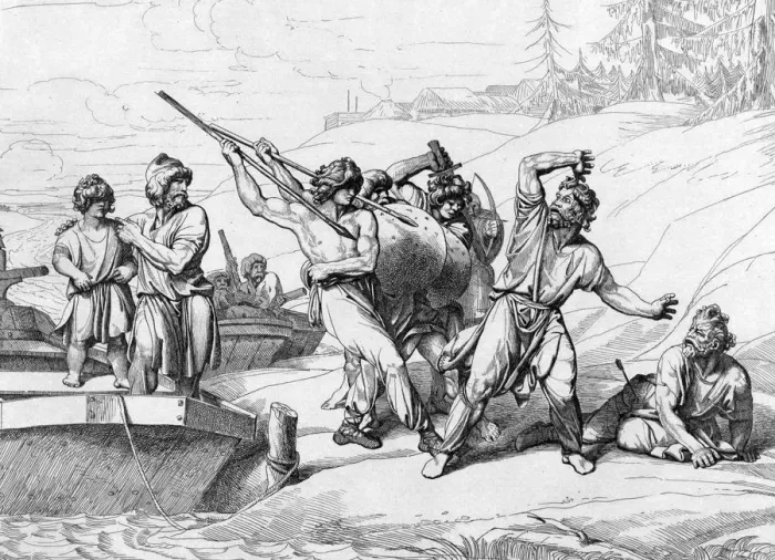 Framed Print : The Death of Askold and Dir, before 1839. Artist: Bruni, Fyodor Antonovich (1800-1875) Framed Print : The Death of Askold and Dir, before 1839. Artist: Bruni, Fyodor Antonovich (1800-1875)