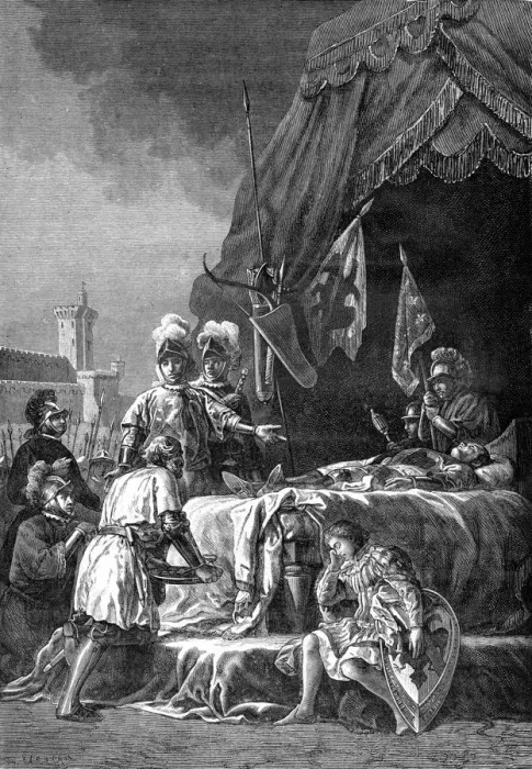 Framed Print : Death of Bertrand du Guesclin, Breton knight, 1898. Artist: Barbant Framed Print : Death of Bertrand du Guesclin, Breton knight, 1898. Artist: Barbant