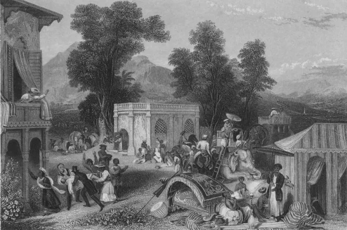 Framed Print : Death of Bishop Heber, 1846. Artist: James Sands Framed Print : Death of Bishop Heber, 1846. Artist: James Sands