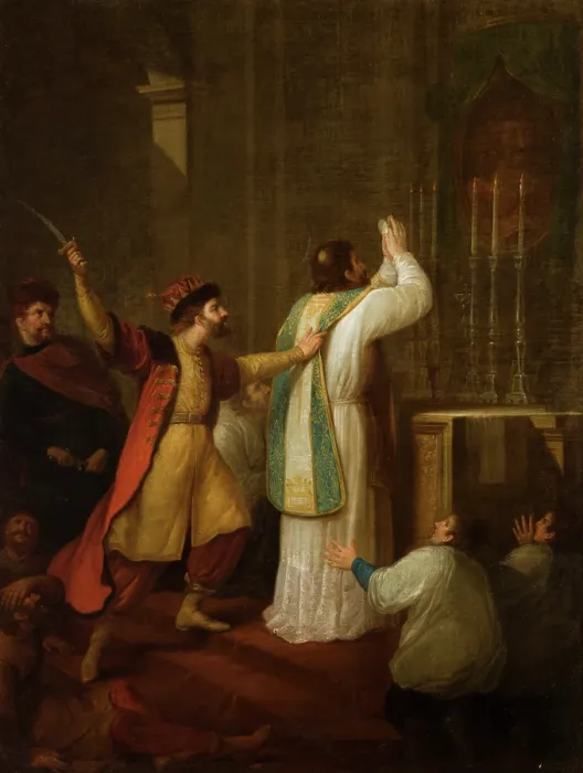 Framed Print : Death of Bishop Stanislaw Szczepanowski, after 1816. Creator: Jozef Peszka Framed Print : Death of Bishop Stanislaw Szczepanowski, after 1816. Creator: Jozef Peszka